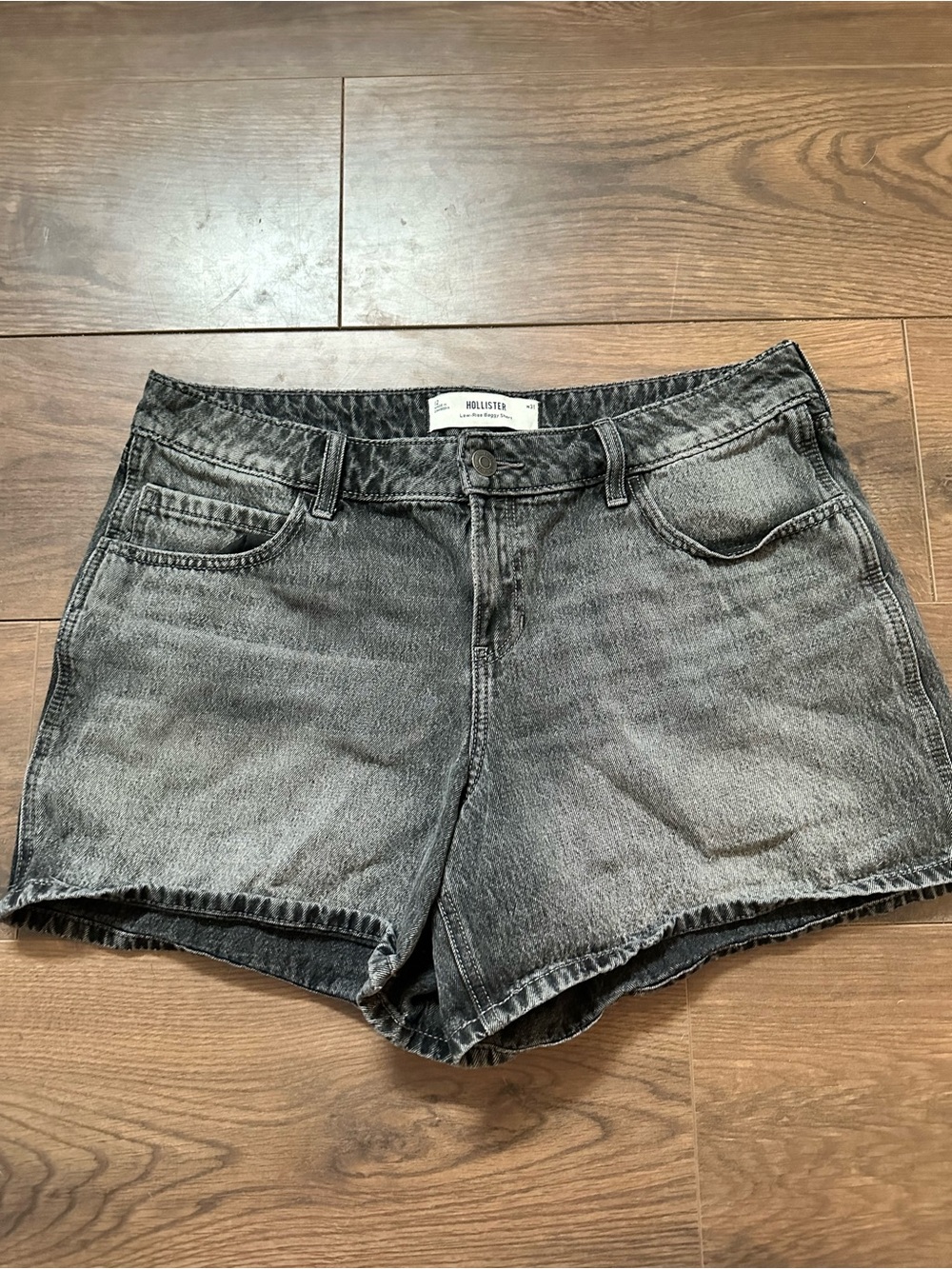 Hollister Washed Gray Denim Cutoff Shorts